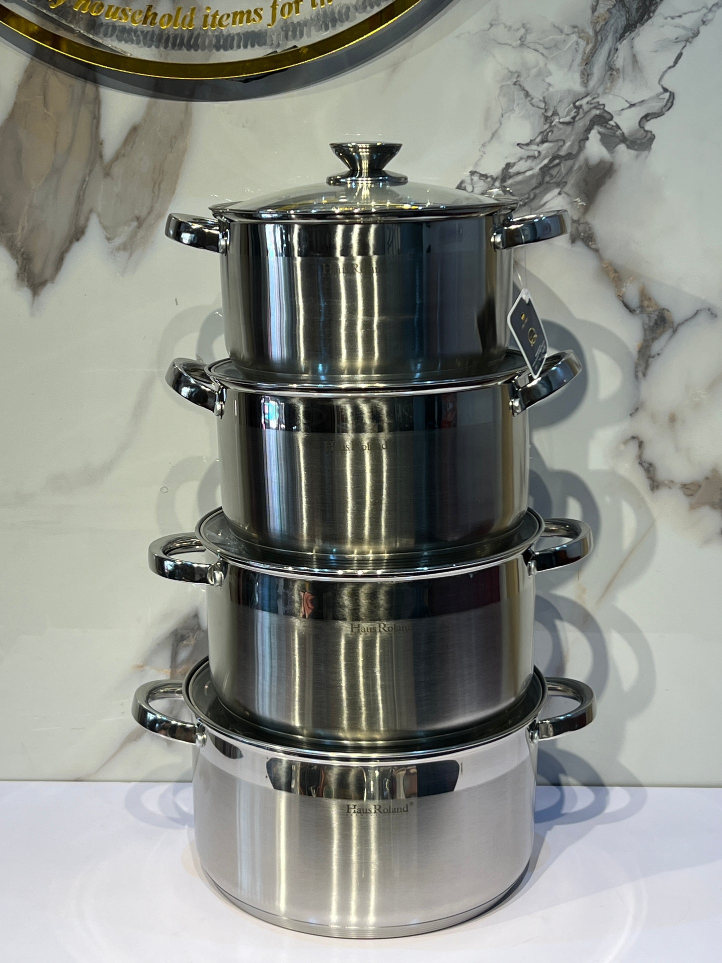 HausRoland 8 piece multi coated stainless steel cookware HR176-3