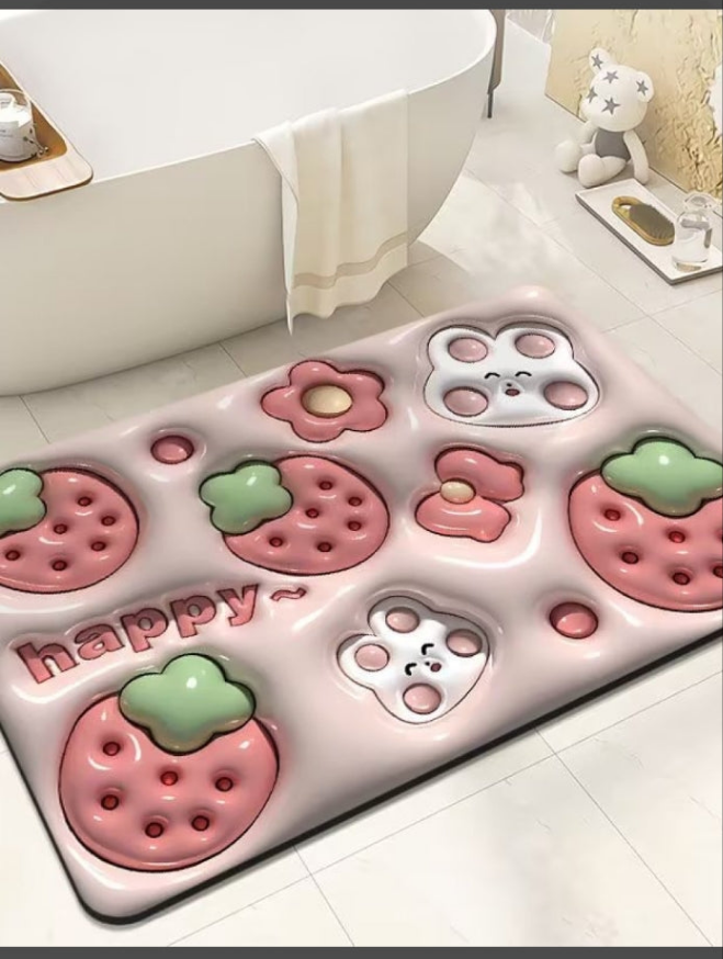 3D character Diatom Soft Water Absorbing Footmat