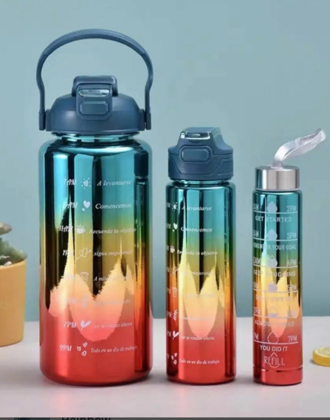 Motivational Water Bottle 3 1n 1