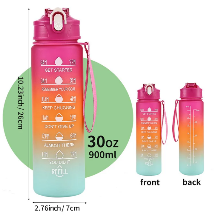 Motivational Water Bottle 3 1n 1