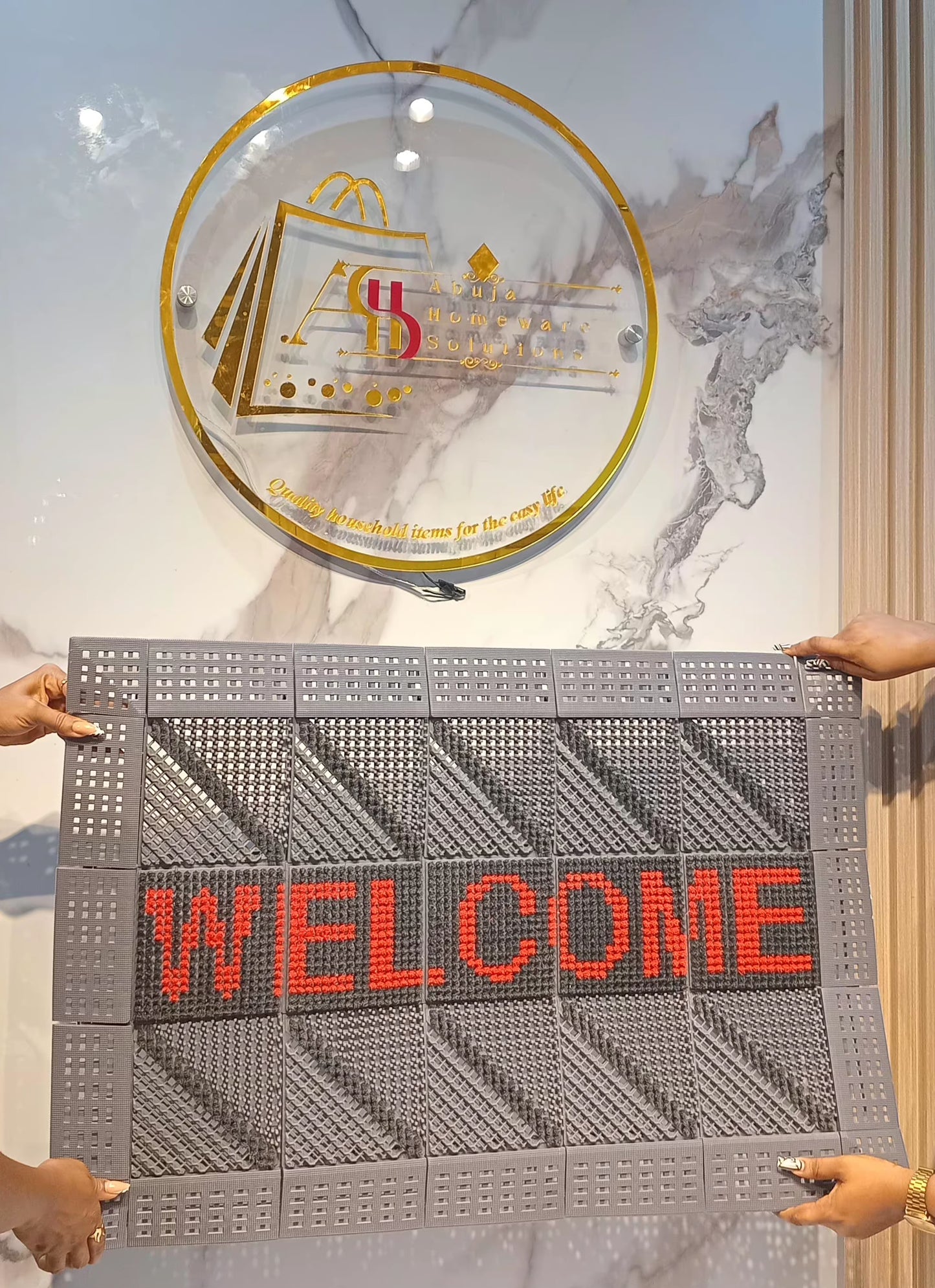 High quality Checkered welcome mat