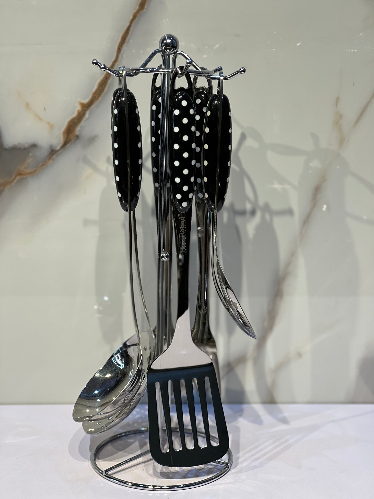 HR 904 Stainless steel cooking spoons set with hanger