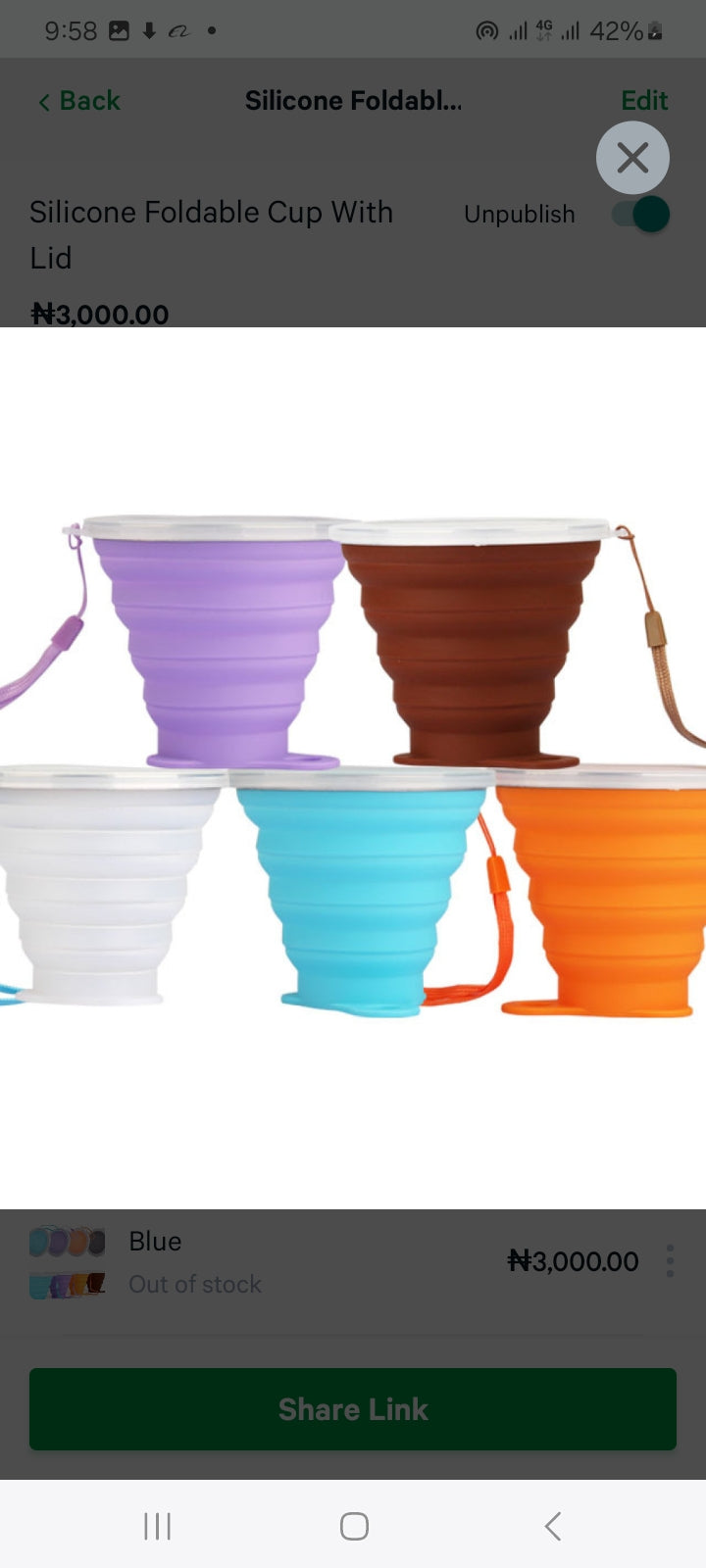 Foldable Cup with Lid