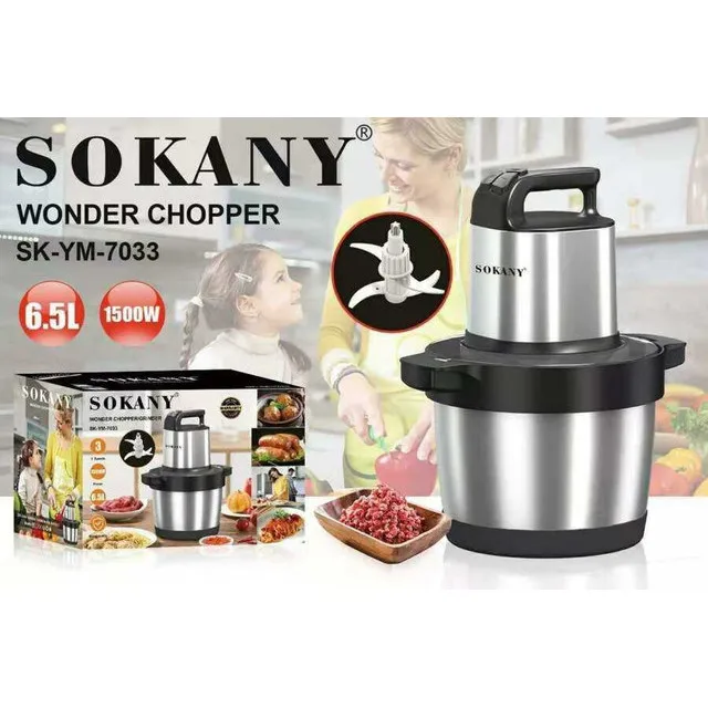6.5L Sokany Multipurpose food Processor, Meat Grinder and Yam pounder. 1,500watts