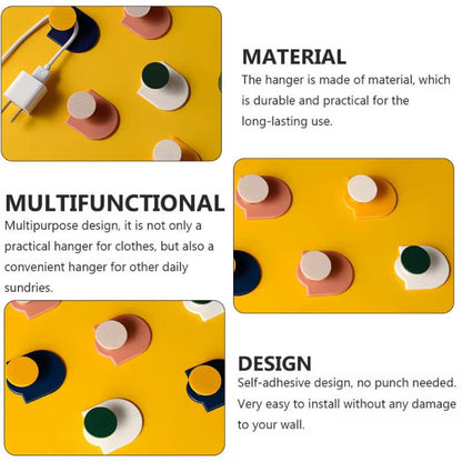 6 pieces multifunctional wall adhesive hooks