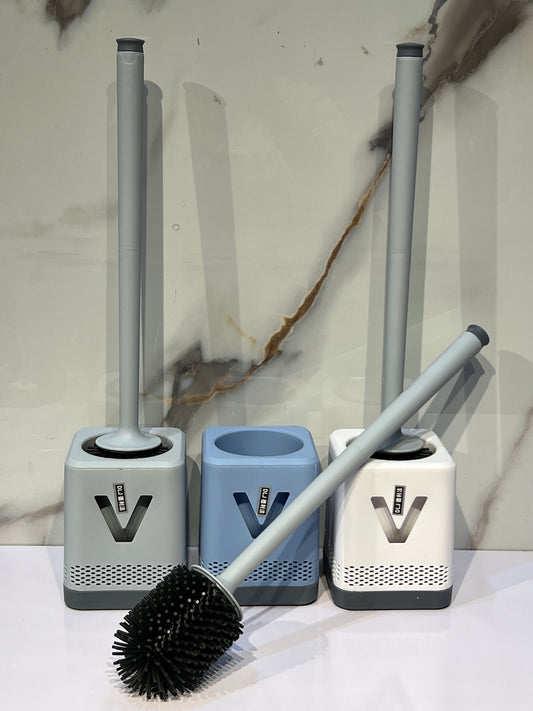High quality square wall mounted silicone toilet brush set.
