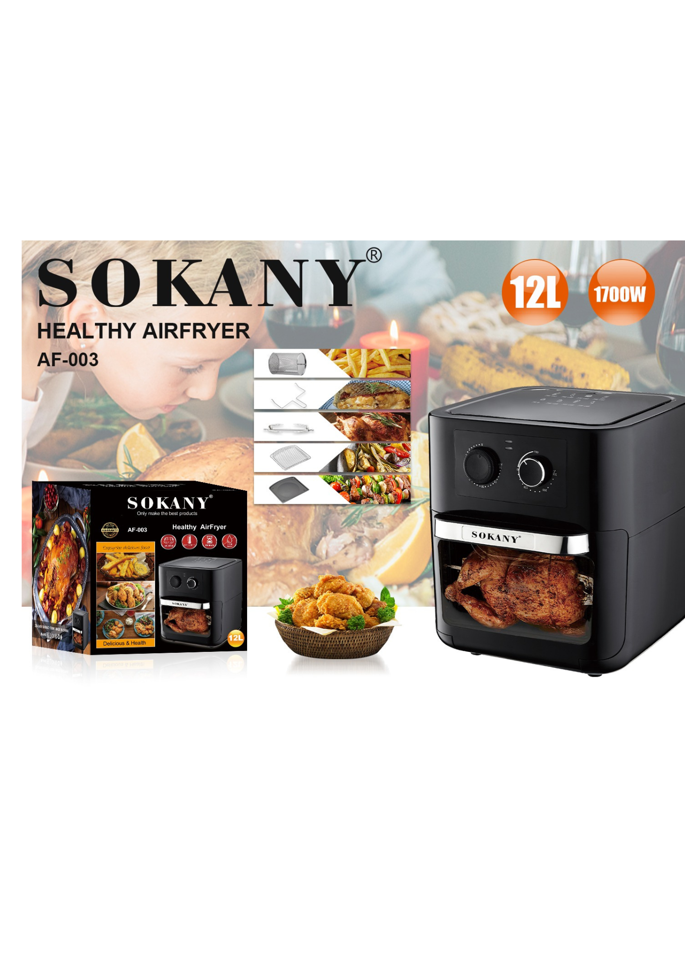 Sokany AF 003 Super 12L Air fryer