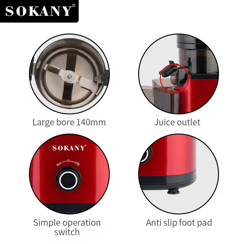 Sokany Slow Juicer 01009 800watts whole fruits high yield slow juicer.