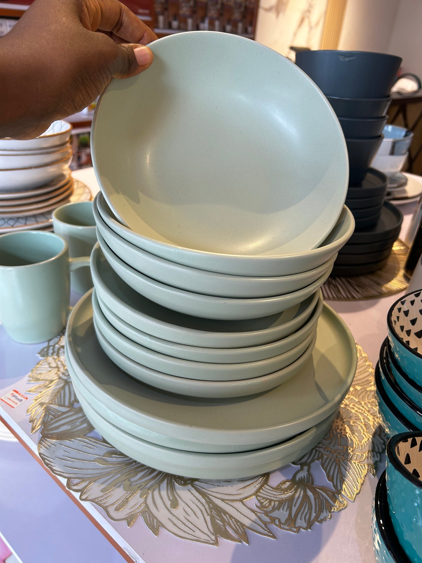 16 Piece Mint Dinner Set YL16-6001