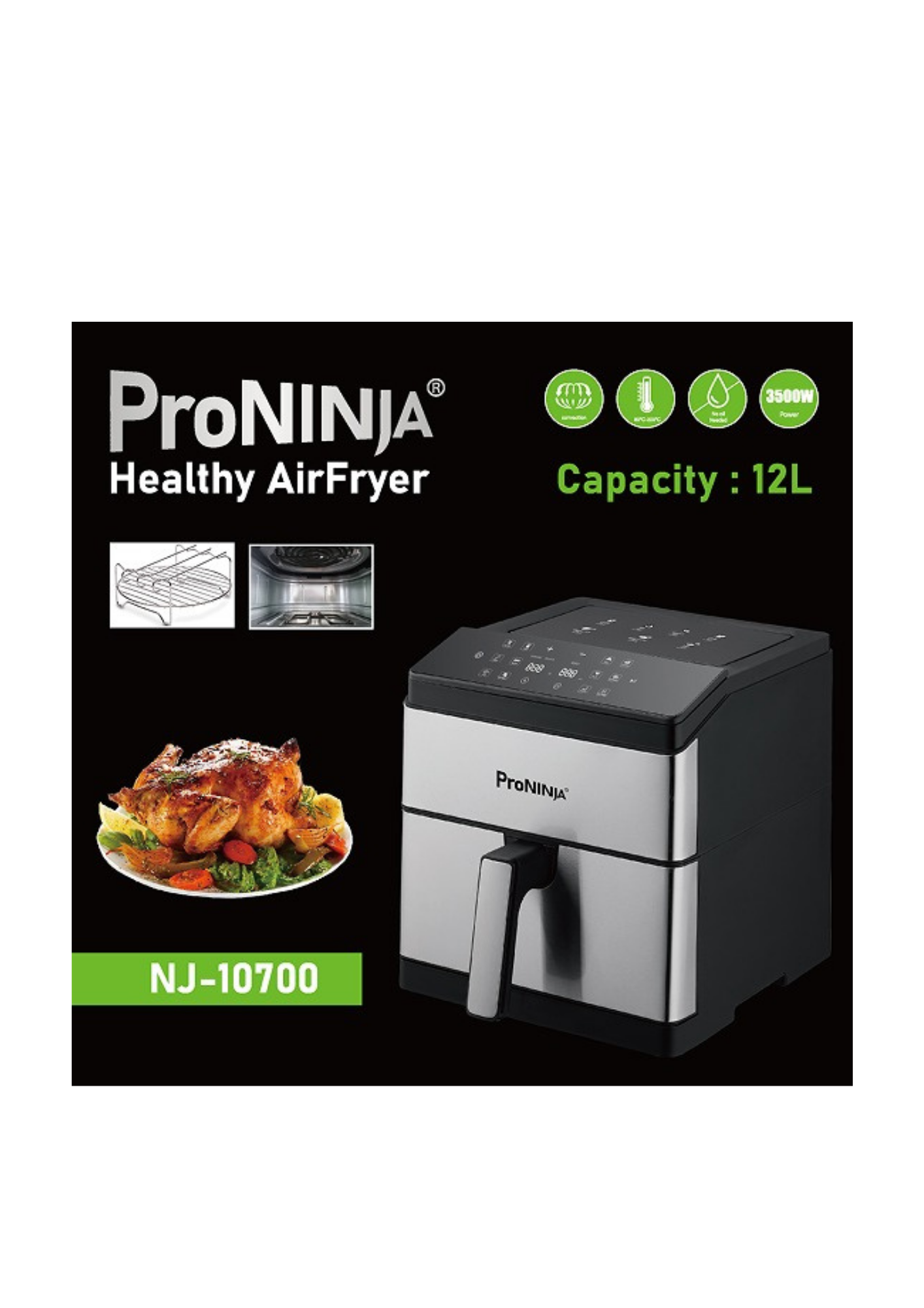 12L Large Capacity Pro Ninja NJ10700 air fryer