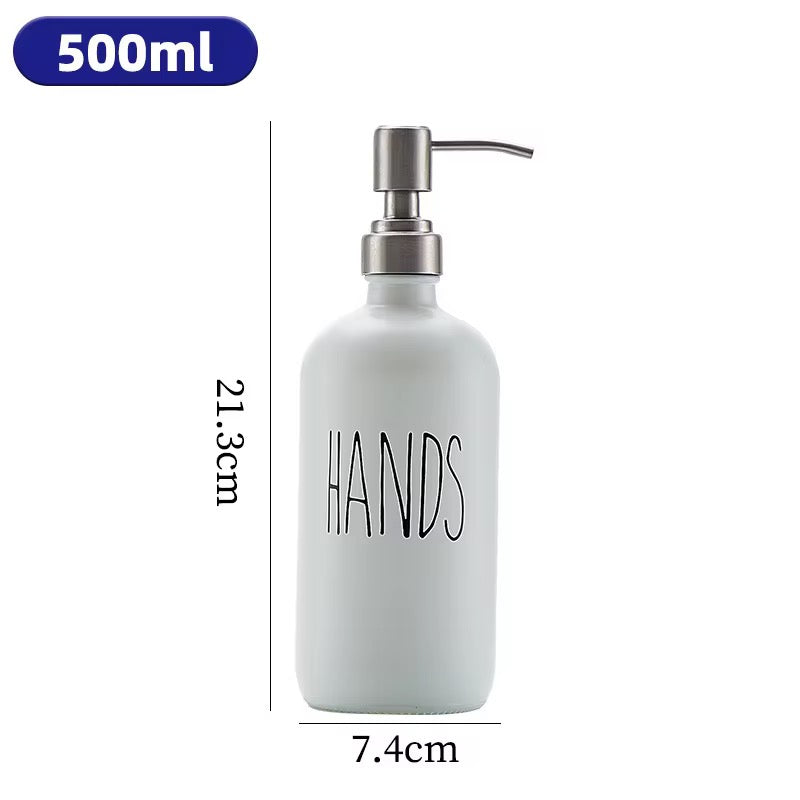 500ml 2 piece set Boston Glass bottles with printing for lotions and shampoo and bath gels