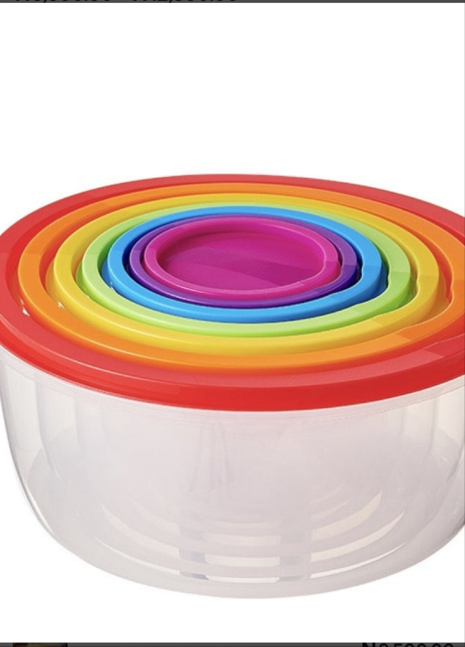 Rainbow Lids Fridge and Freezer bowls Set