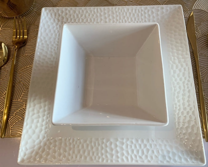 Square patterned ceramic plate set