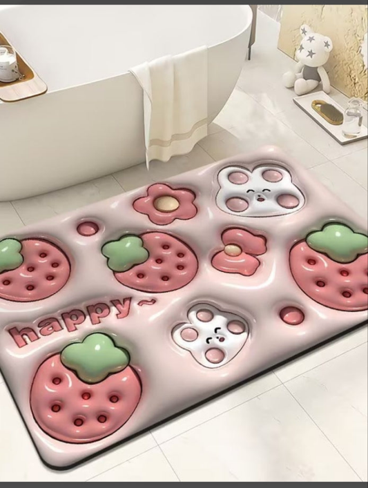 3D character Diatom Soft  Water Absorbing Footmat