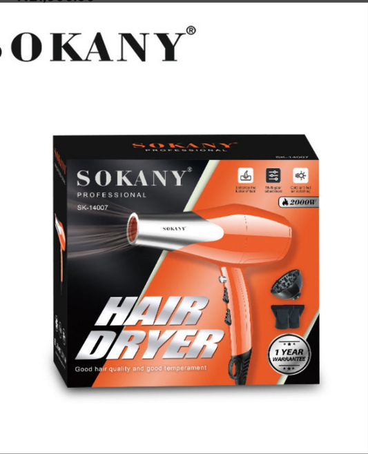 2000 watts sokany hair dryer