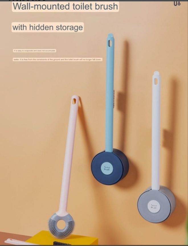 New Wall Mounted Silicon Toilet Brush