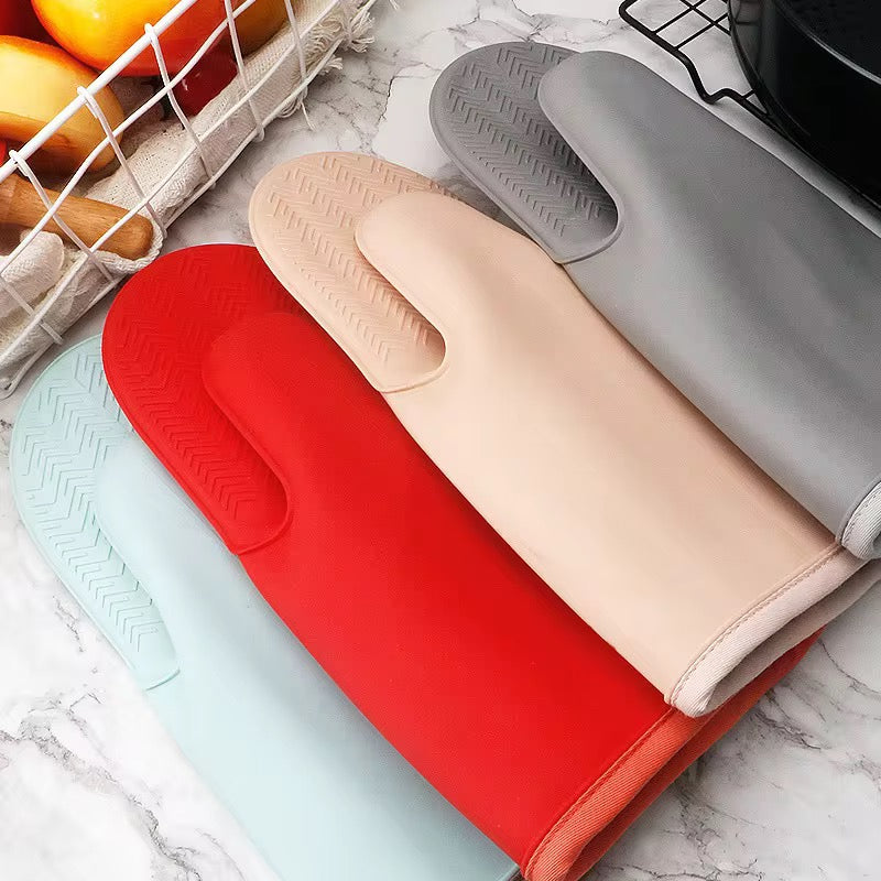 1 piece Good grip double insulation Silicone heat resistant glove / oven mitt