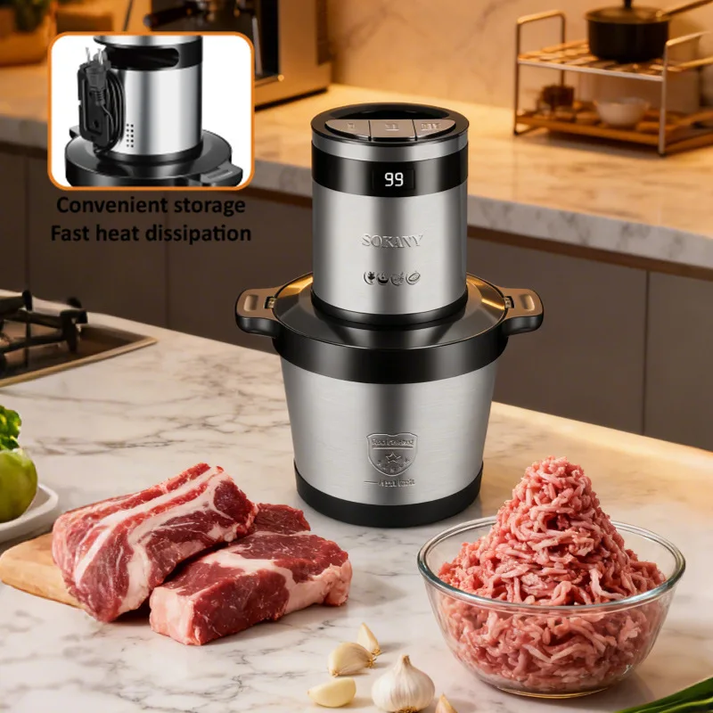 New 1,500 watts digital display 8L Sokany Electric Meat Grinder and Multipurpose food Processor with Sleek design. 6049