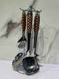 HR 904 Stainless steel cooking spoons set with hanger