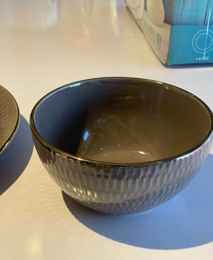 18pcs Grey Patterned Dinner Set YL18-41