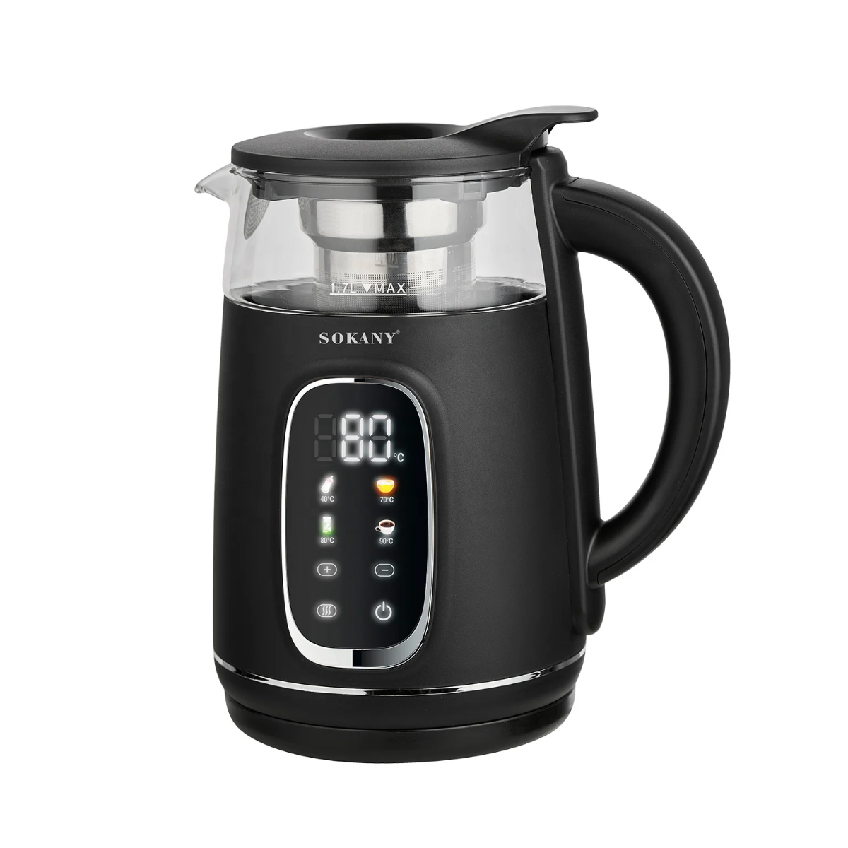 2,200w Sokany Touch Screen High Power Electric Kettle 1.7L capacity