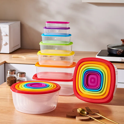 Rainbow Lids Fridge and Freezer bowls Set
