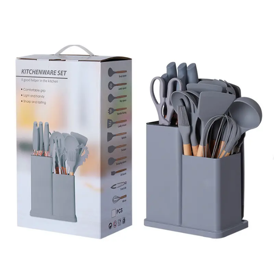 19 piece Silicone Spoon And Knife Set