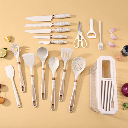16 piece Silicone kitche  spoon and knife set