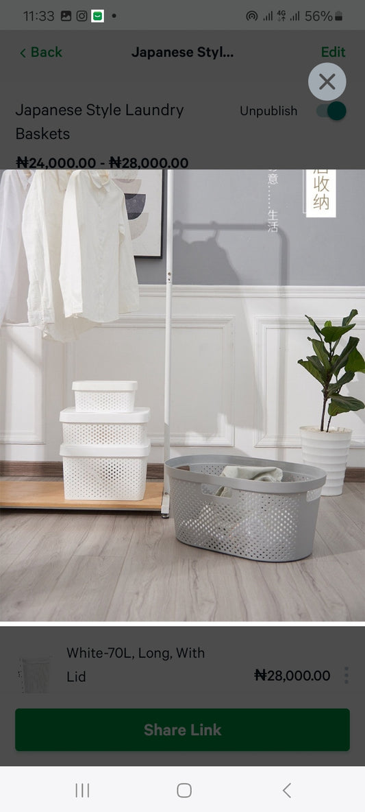 Japanese Style Laundry Basket
