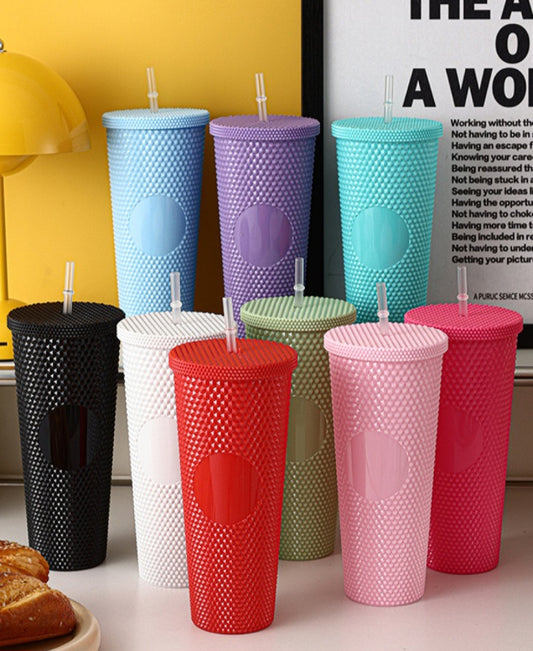 Double Layer Plastic Straw Cup