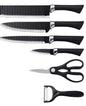 6 pieces coated steel knife set