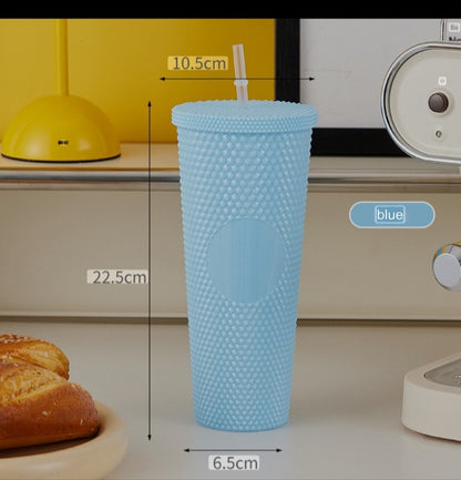 Double Layer Plastic Straw Cup