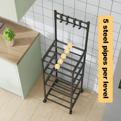 Multi-layer household movable rack