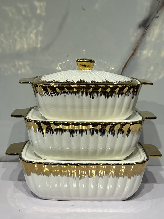 High-Quality Ceramic 3in1 serving dish AHS0080