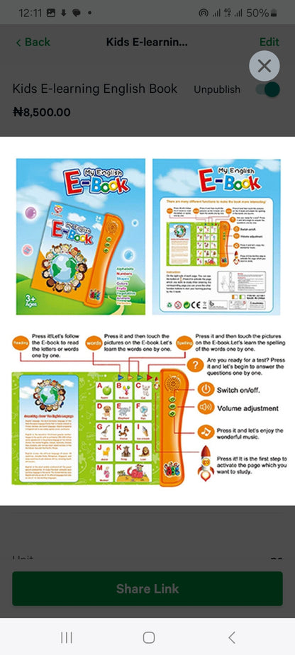 Kids E-learning English Book