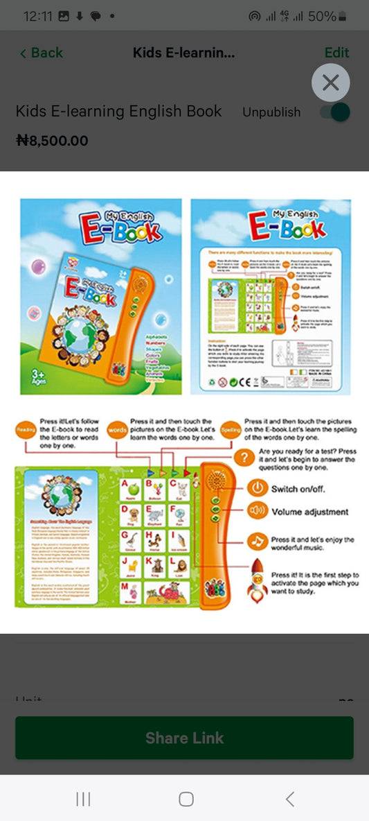 Kids E-learning English Book