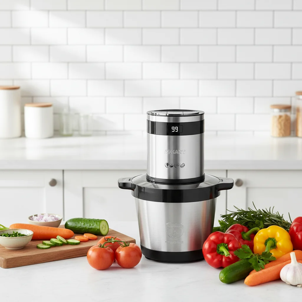 New 1,500 watts digital display 8L Sokany Electric Meat Grinder and Multipurpose food Processor with Sleek design. 6049