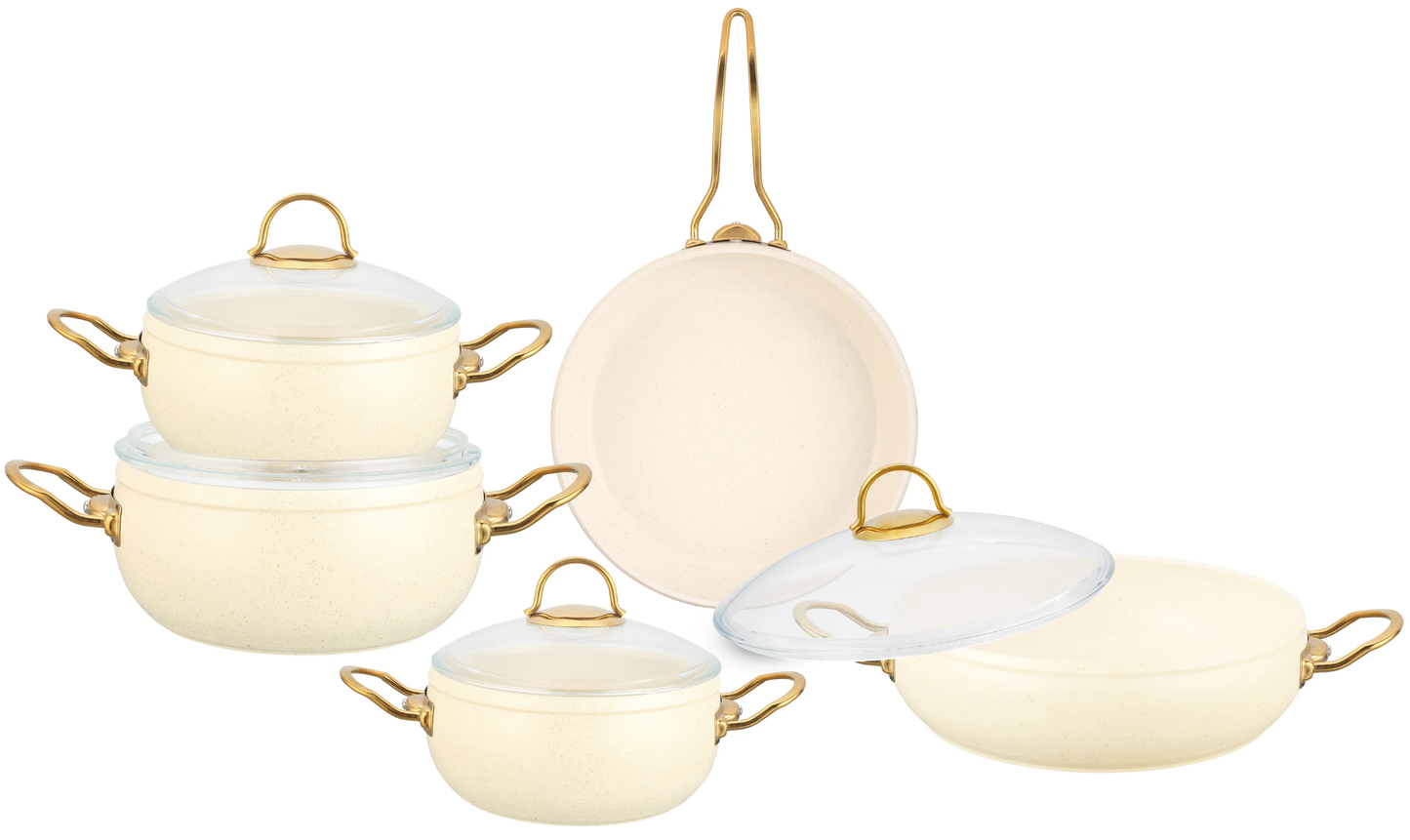 High quality Aluminium body with granite coated cookware set
