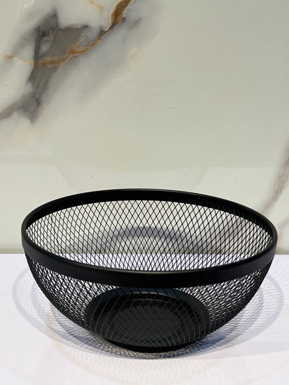 Round black Mesh fruit basket