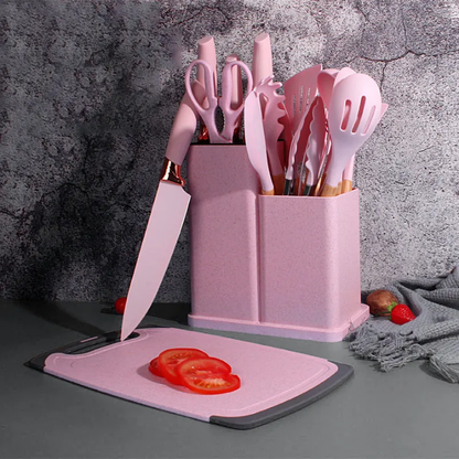 19 piece Silicone Spoon And Knife Set