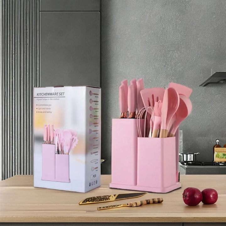 19 piece Silicone Spoon And Knife Set
