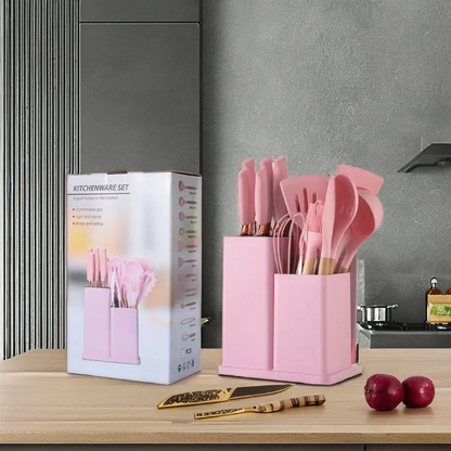 19 piece Silicone Spoon And Knife Set
