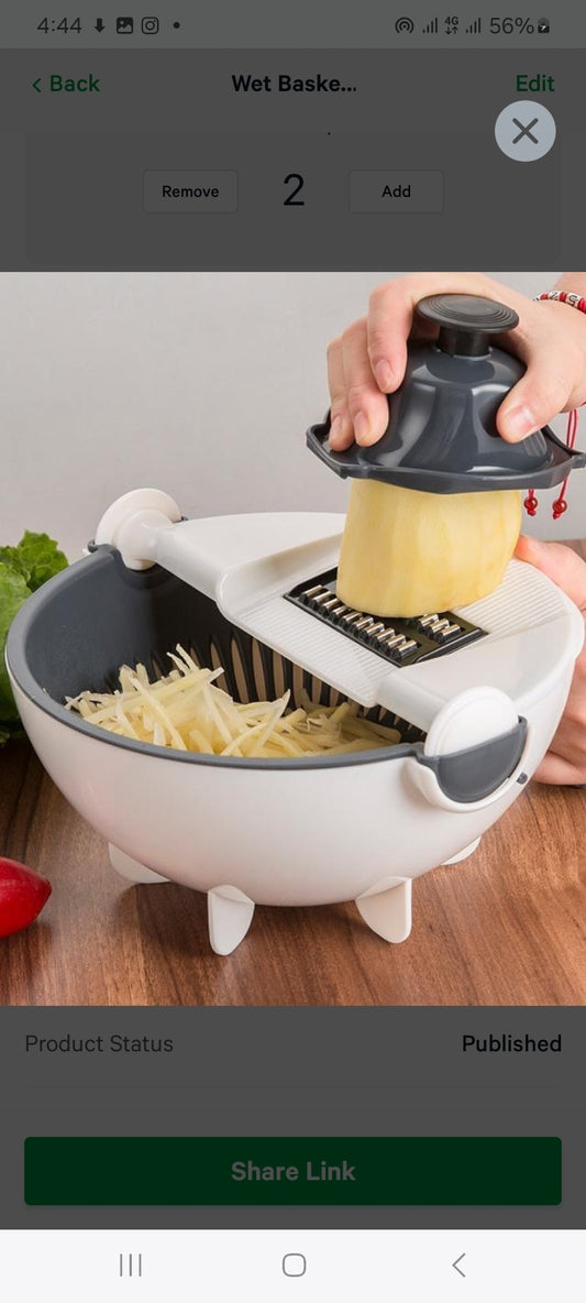 Wet Basket Vegetable Cutter And Drainer