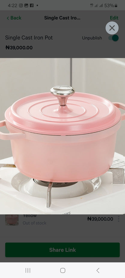Single Cast Iron Pot