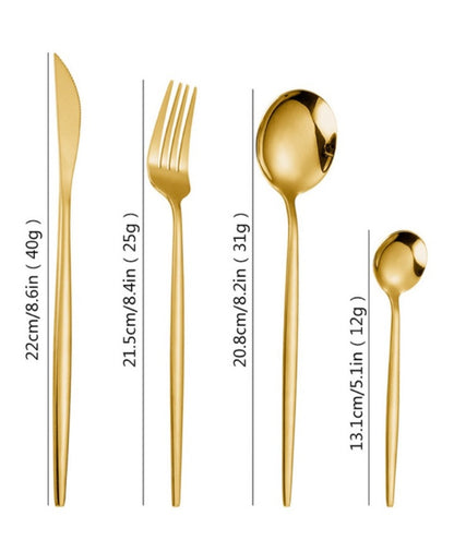 24 Piece Gold Cutlery Set 1