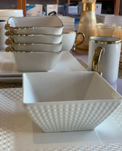 Ceramic Checkered Breakable Plate Set