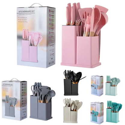 19 piece Silicone Spoon And Knife Set