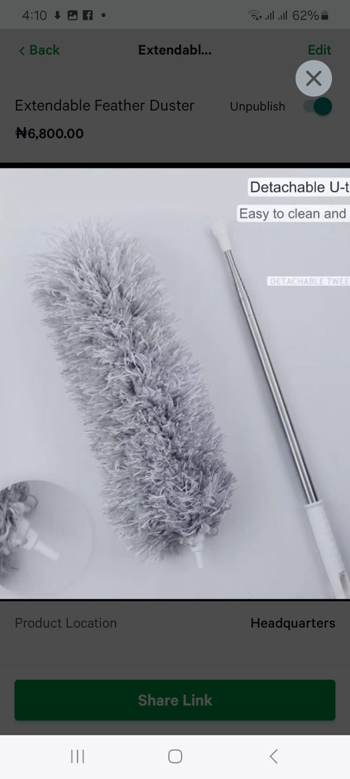 Extendable feather  Duster