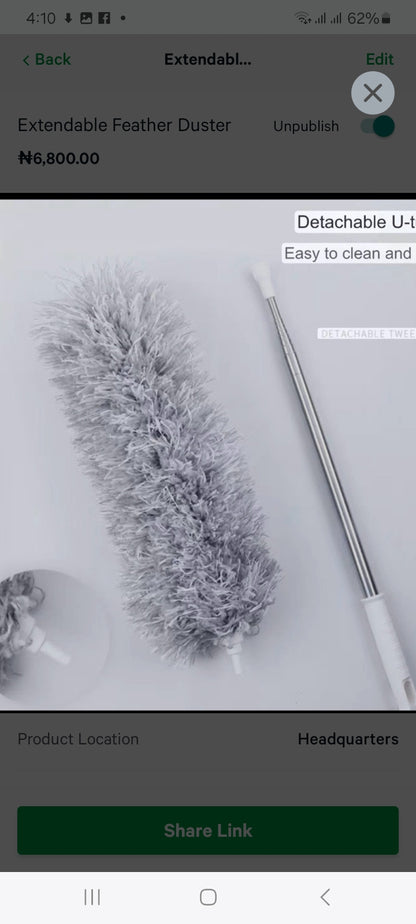 Extendable feather  Duster