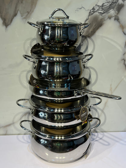 9 piece stainless steel cookware set 160-1